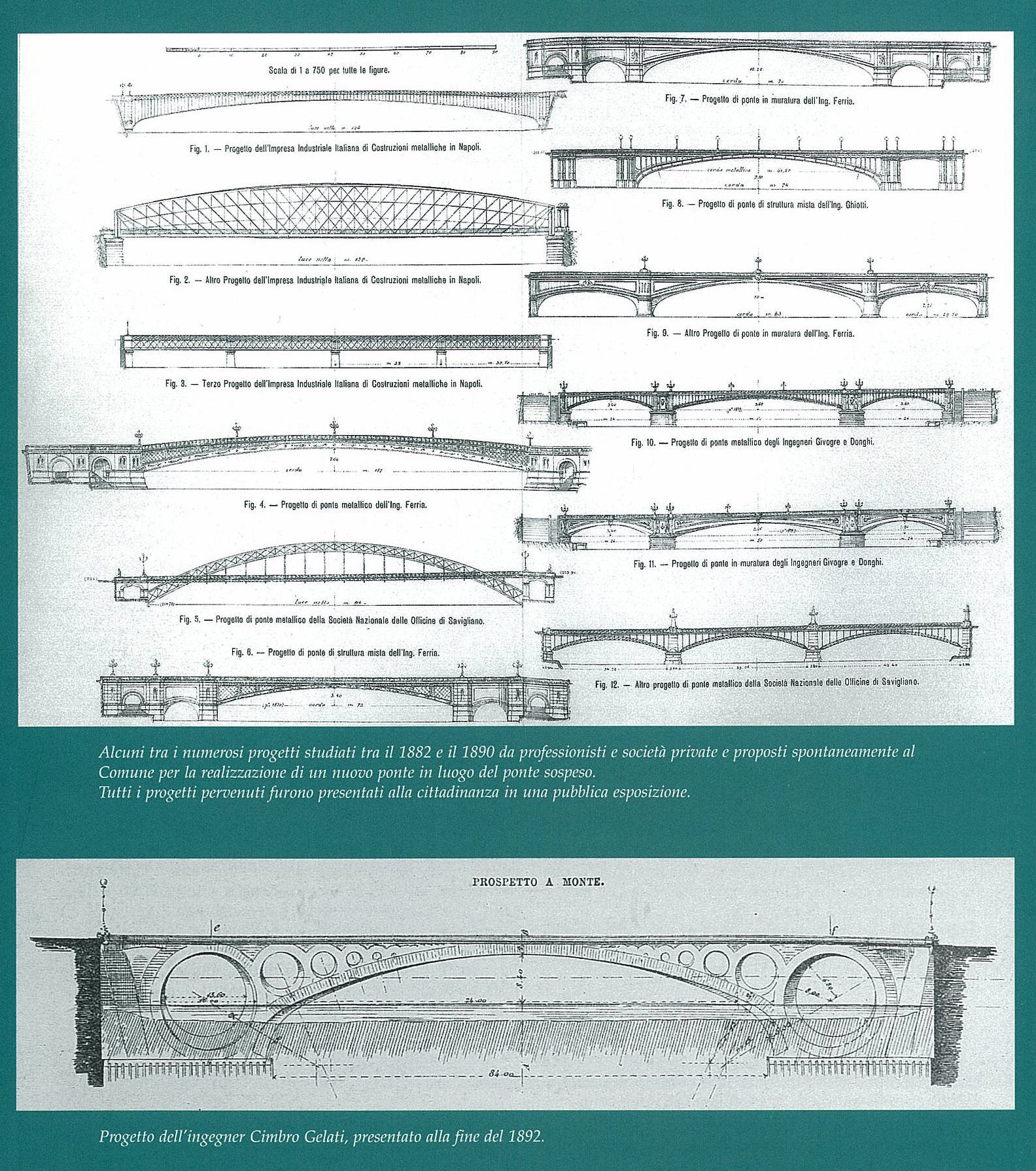 I progetti del ponte tra il 1882 al 1890 @ Ponte Umberto I