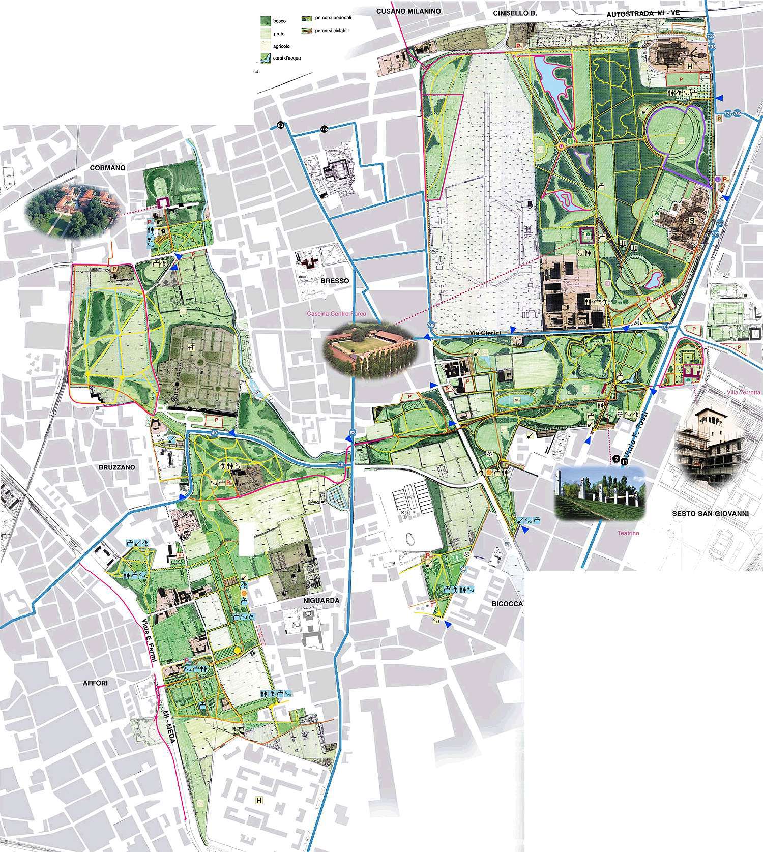 Masterplan di progetto @ Parco Nord Milano: parco di città, verde d'Europa