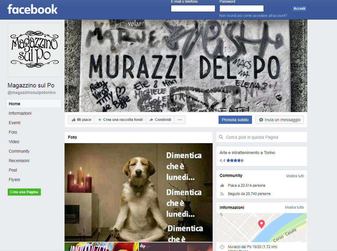 Il Ruolo di Facebook. @ Magazzino sul Po.