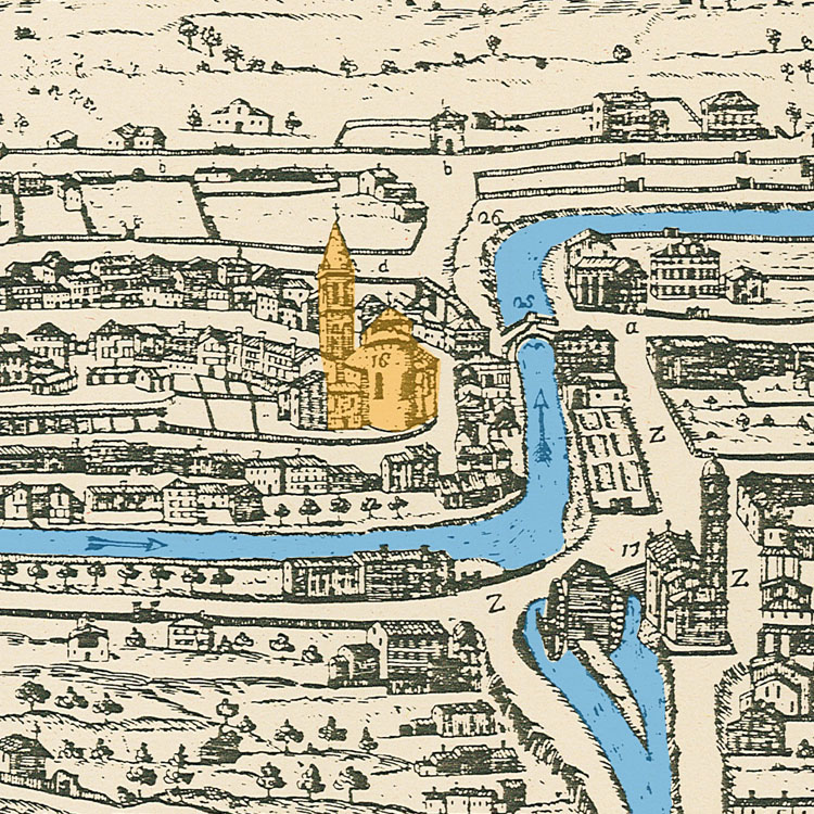 Dalla mappa Franchini, 1775 @ Basilica di Santa Maria delle Grazie