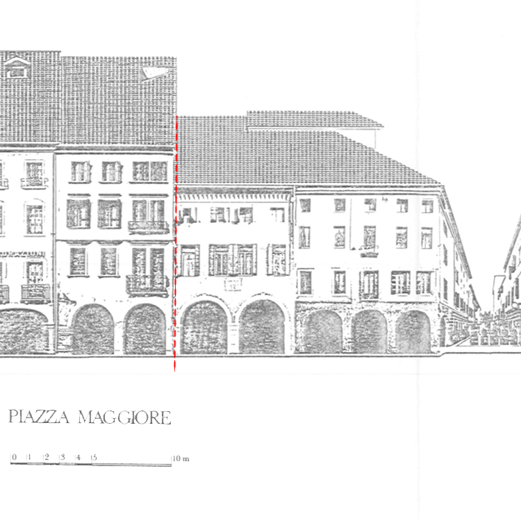 Disegno di facciata, 1980 - civico 12 @ Piazza Maggiore - facciate