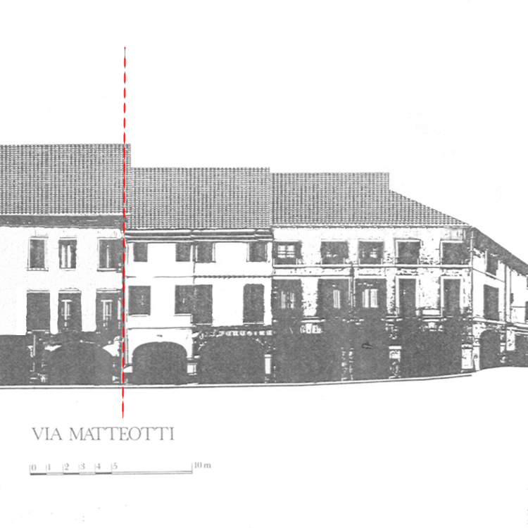 Disegno di facciata, 1980 - civico 36 @ Via Matteotti 30 - 36