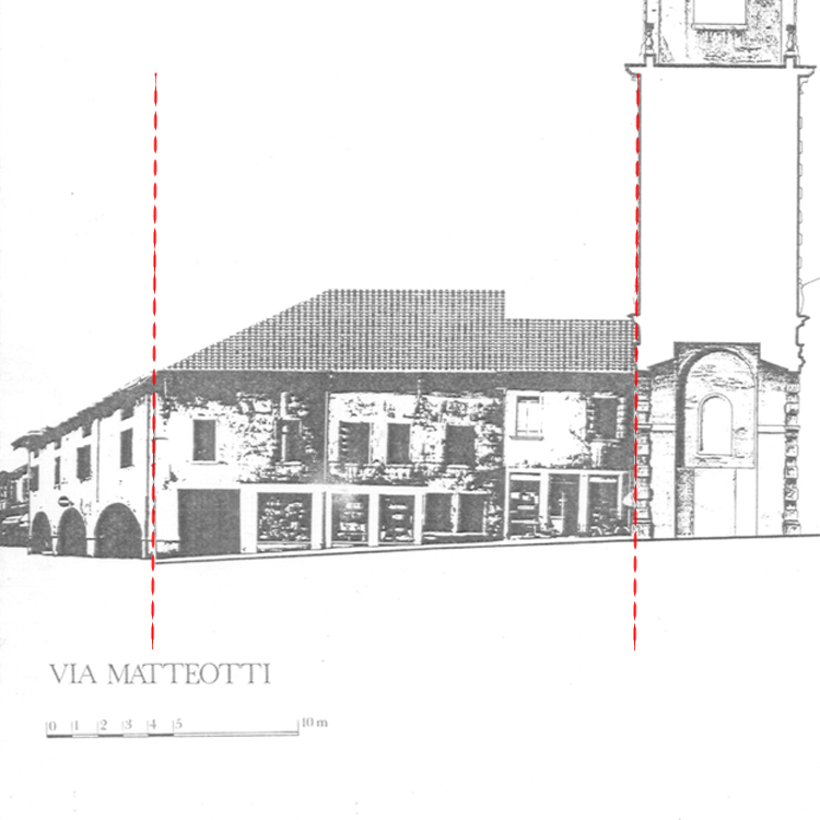 Disegno di facciata, 1980 - civico 2, 4 @ Via Matteotti Via Porta Vecchia 2, 4