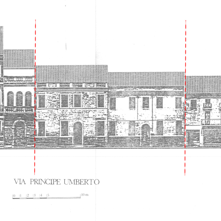 Disegno di facciata,1980 - civico 46 @ Via Principe Umberto 44 - 46