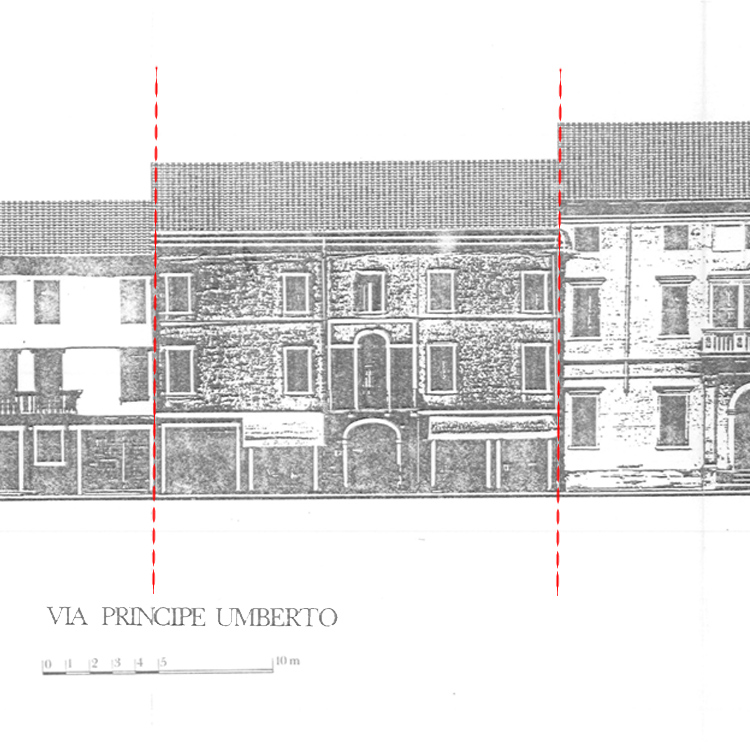 Disegno di facciata,1980 - civico 56 @ Via Principe Umberto 56 - 58