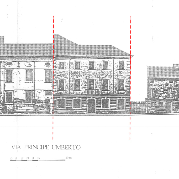 Disegno di facciata,1980 - civico 68 @ Via Principe Umberto 64 - 68