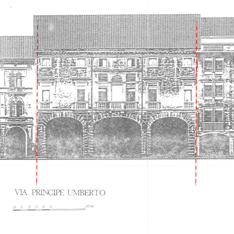 Disegno di facciata,1980 - civico 34 @ Via Principe Umberto 30 - 34
