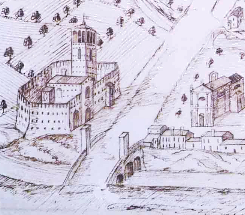 La torre intorno al 1750 @ Rocca di Ponte della Torre