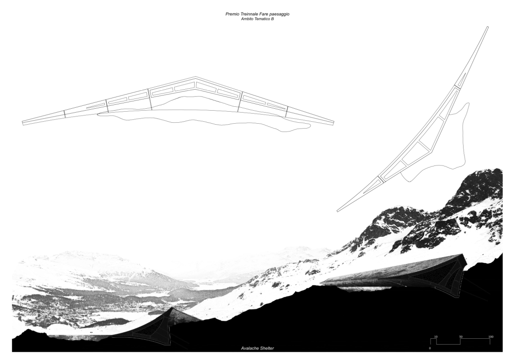 Un deltaplano di cemento @ Avalanche Shelter in Surlej. Engadin. CH