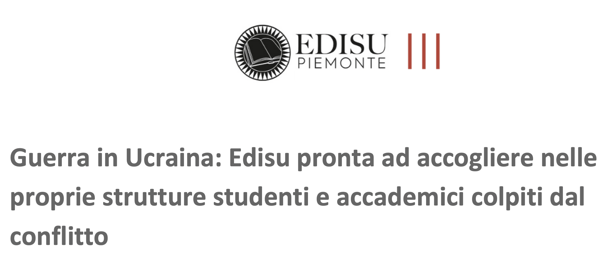 EDISU for Ucraina @ Sportello Studenti Torino EDISU Piemonte