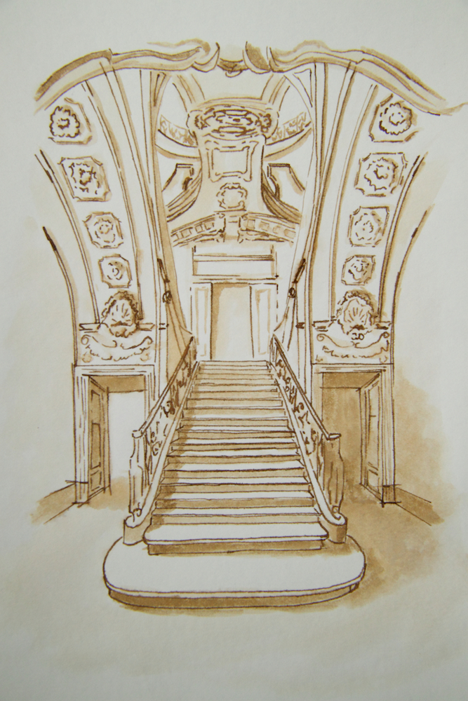 Uno schizzo della scala delle forbici @ Palazzo Reale