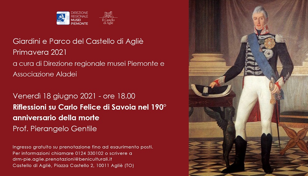 Conferenza su Carlo Felice di Savoia nel 190° anniversario della morte @ Parco del Castello
