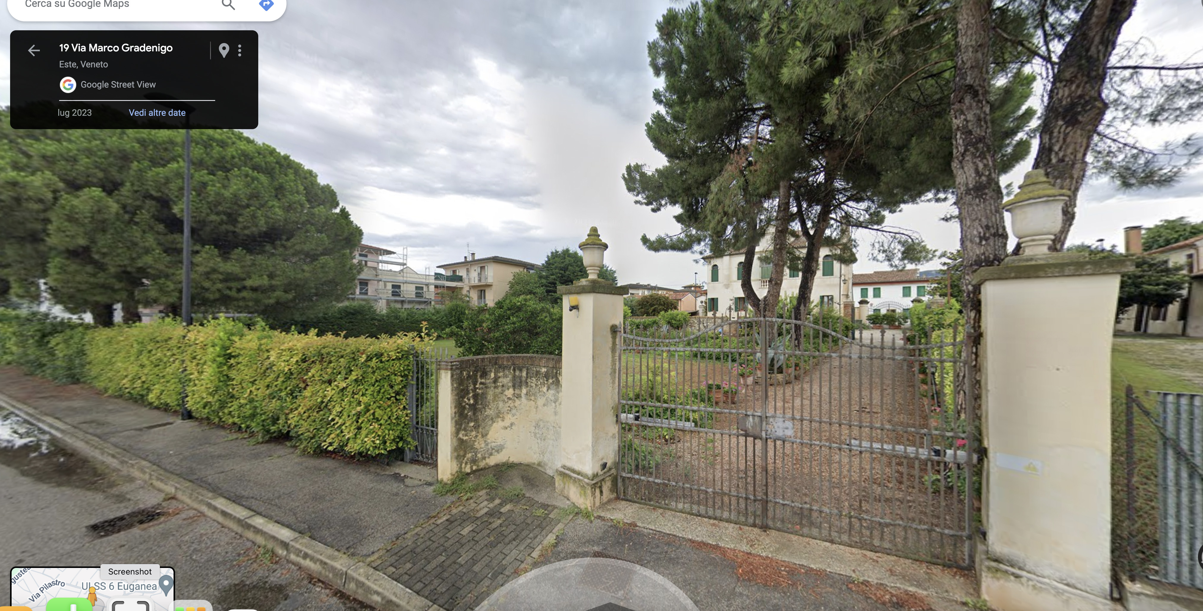 Gradenigo cancello esterno da Google Maps @ Villa Gradenigo Capodaglio Barbiero