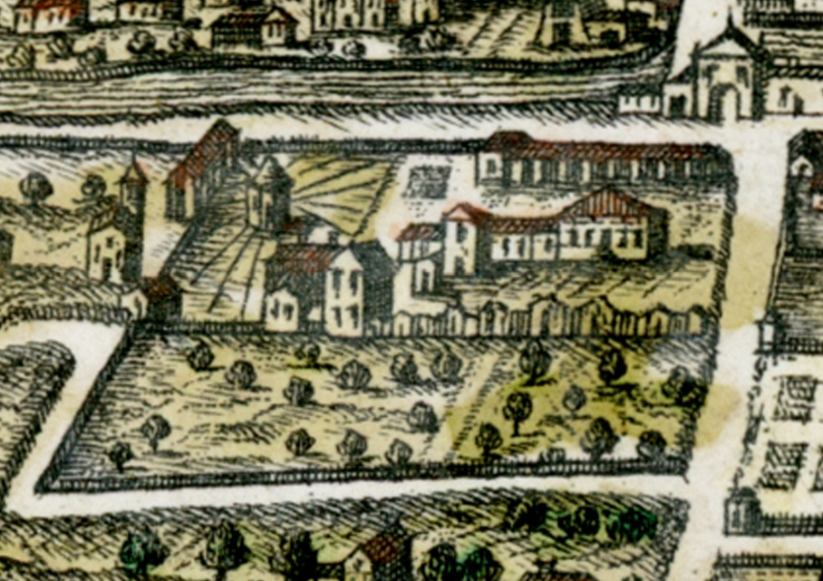 fine 1700 _ M. S. Giampiccoli, particolare dall’incisione “La città di Este”, MNA @ Villa Contarini detta Serraglio