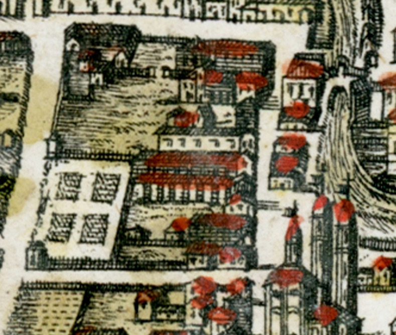 fine 1700 _ M. S. Giampiccoli, particolare dall’incisione “La città di Este”, MNA @ Luogo della Villa e brolo Bragadin