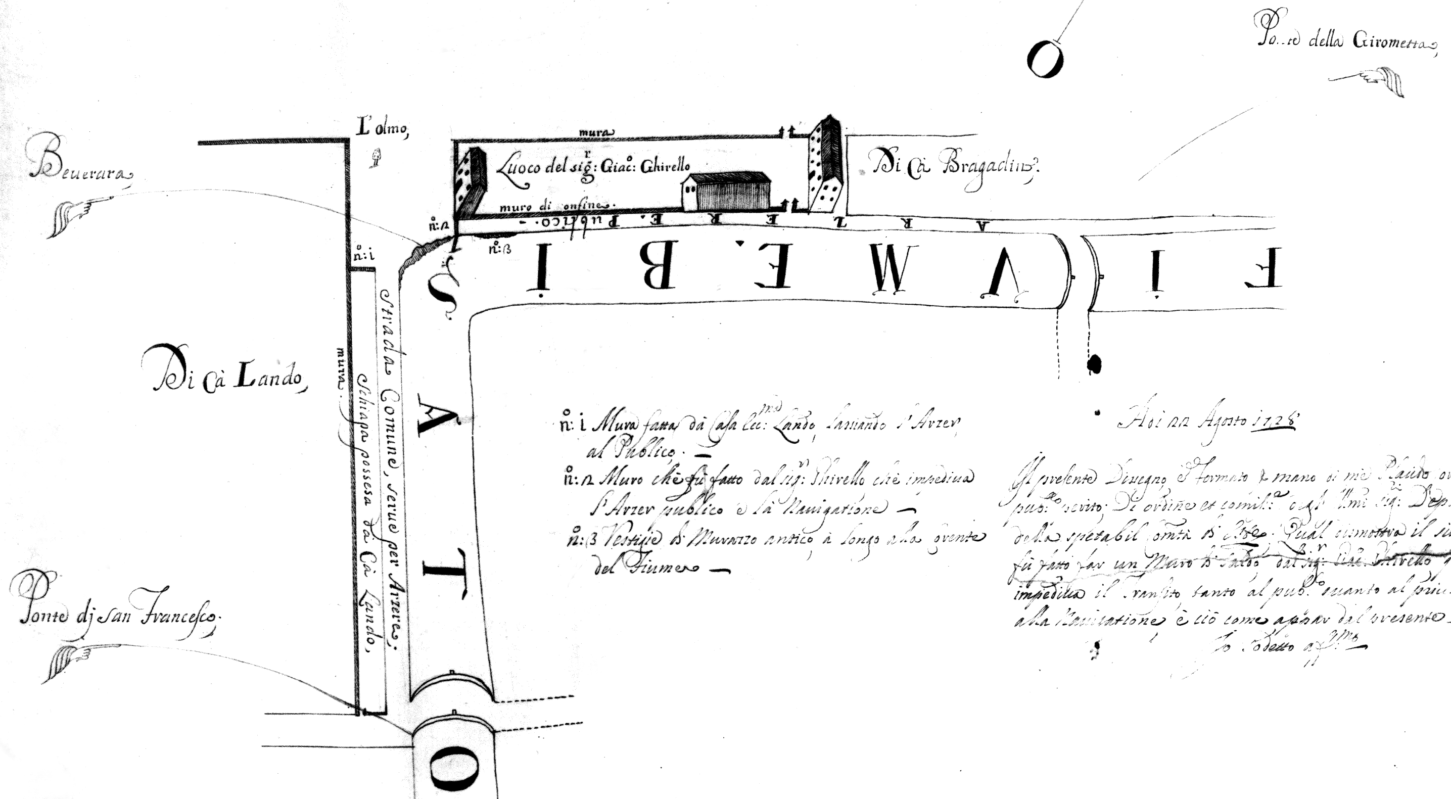 1765 _  Plauto Corradin, disegno, particolare, ASP @ Ca' Lando