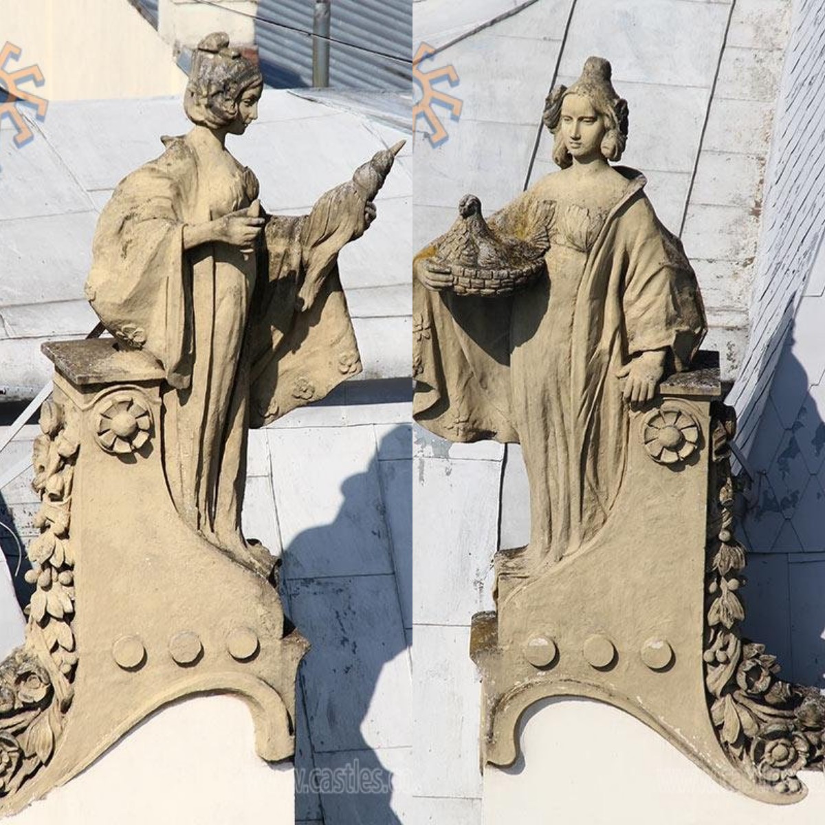 Statue femminili sul tetto @ Чернівецький художній музей / Museo Artistico di Chernivtsi