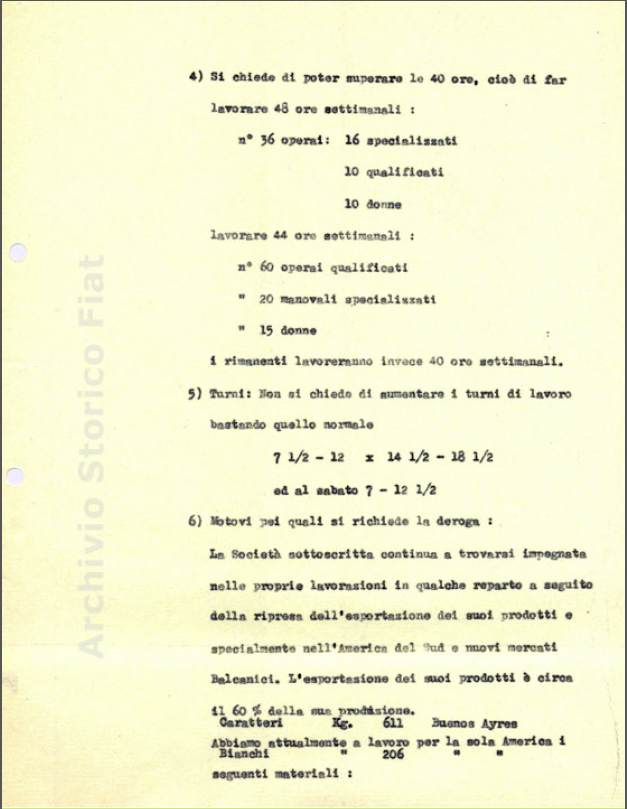 Seconda pagina del comunicato sulla riduzione dell'orario @ Fabbrica di Nebiolo dagli anni '30