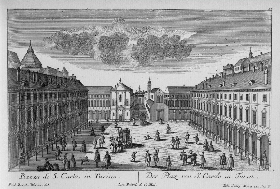Piazza San Carlo in Turin, around 1730 @ Piazza San Carlo